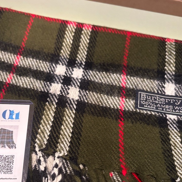 Burberry Olive and Black Plaid Scarf - Picture 4 of 4